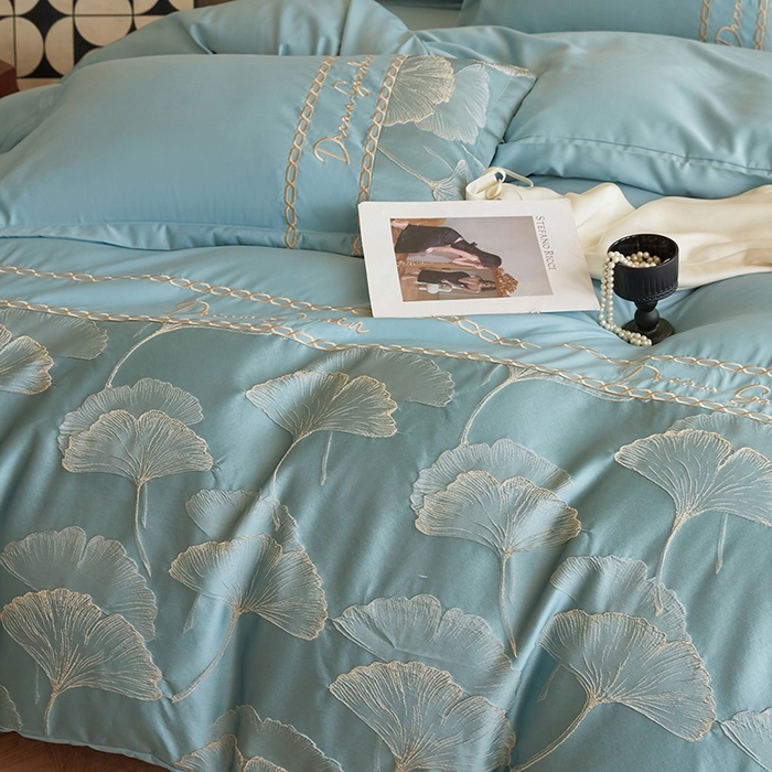 91家纺网 家纺一手货源 找家纺 （总）菲儿2025新款冰丝浮雕提花绣花四件套