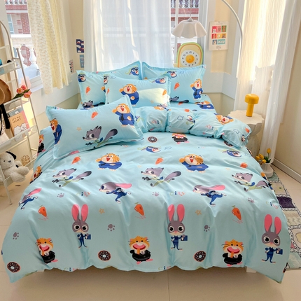 91家纺网 家纺一手货源 找家纺 （总）KT猫直营店 2025新款卡通加厚斜纹磨毛植物羊绒四件套