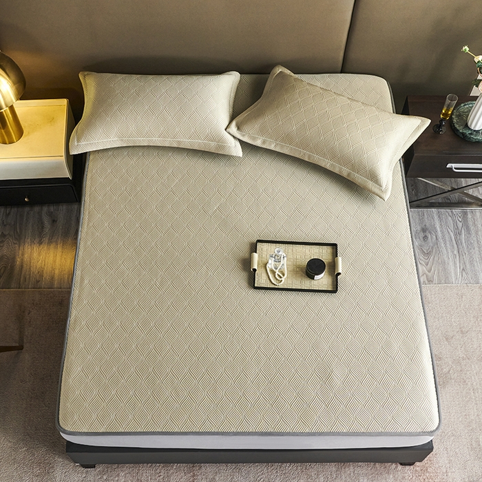 91家纺网 家纺一手货源 找家纺 桂雅居 2025新款高科技冷凝高分子超速凉感软席三件套 香槟金