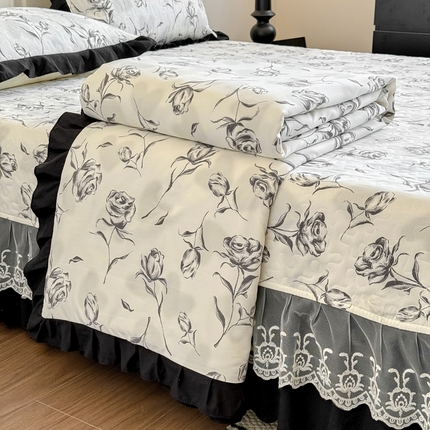 绣女坊 2025新款夏被款床盖四件套 玫瑰