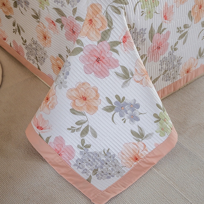 91家纺网 家纺一手货源 找家纺 晨晨家纺2025新款双面全棉床盖款三件套 绚纱