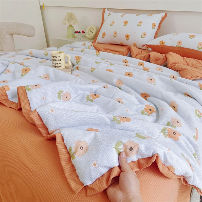 91家纺网 家纺一手货源 找家纺 南北家居 2025新款亲肤泡泡棉提花夏被 晓春