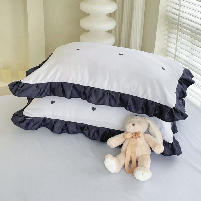 91家纺网 家纺一手货源 找家纺 绣女坊  2025新款水洗天丝夏被四件套 银色爱心