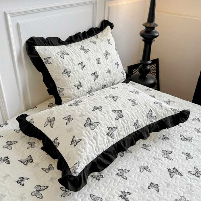 91家纺网 家纺一手货源 找家纺 绣女坊 2025新款夏被款床盖四件套 蝴蝶