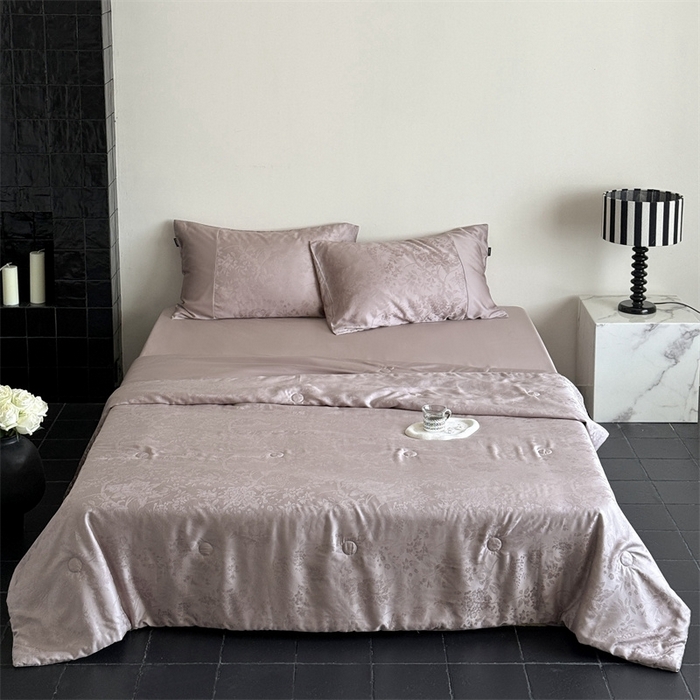 91家纺网 家纺一手货源 找家纺 鹿班家居 2025年夏季60S莱赛尔提花夏被系列-原野【标准会员-20元】 原野-豆沙