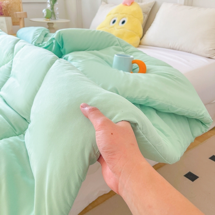 91家纺网 家纺一手货源 找家纺 百花王2025新款原棉大豆被被子被芯 墨绿色