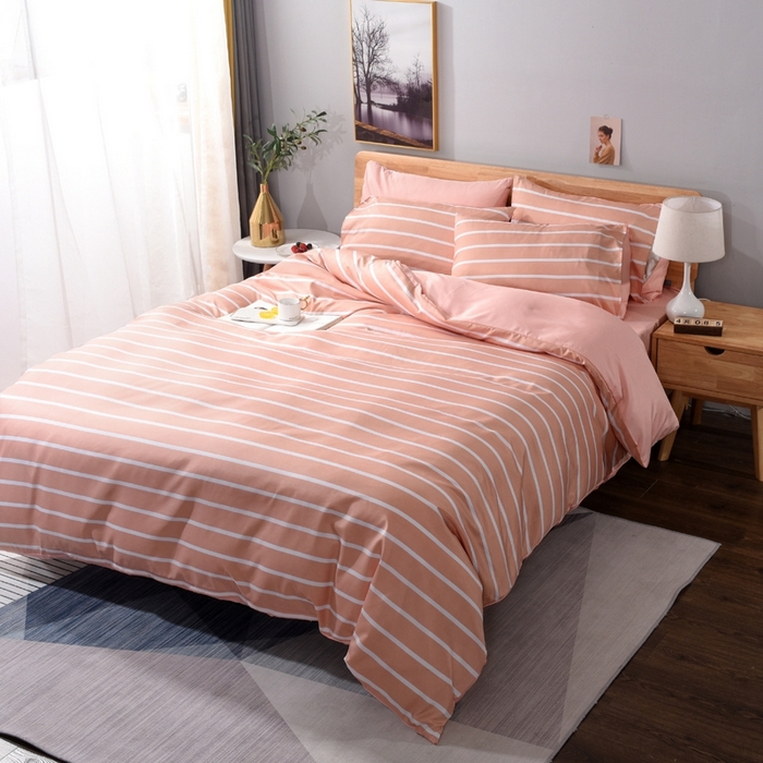 91家纺网 家纺一手货源 找家纺 百花王2025新款斜纹天丝莫代尔四件套 玉条纹