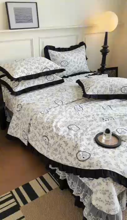 91家纺网 家纺一手货源 找家纺 绣女坊 2025新款夏被款床盖四件套 花艺