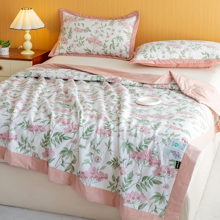 91家纺网 家纺一手货源 找家纺 晨晨家纺2025新款双面全棉夏被四件套 萱梦