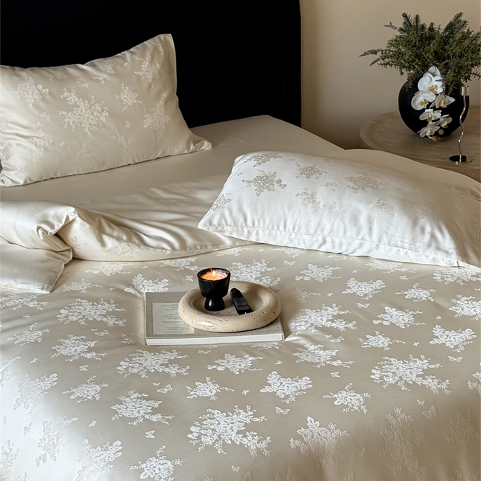 91家纺网 家纺一手货源 找家纺 FORTWO2025新款60支兰精天丝浮雕提花四件套		 仙本娜