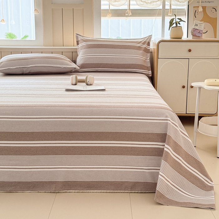 91家纺网 家纺一手货源 找家纺 金泰莱 2025新款色织老粗布四件套全棉四件套纯棉四件套 咖格