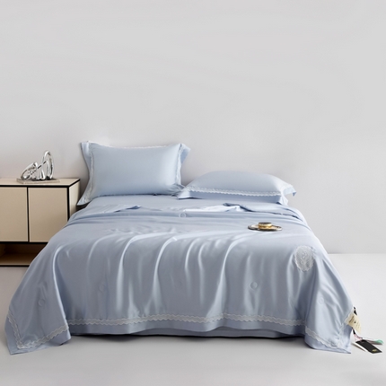 桂雅居2025新款80支进口莱赛尔双丝夏被-达芙妮 天空蓝