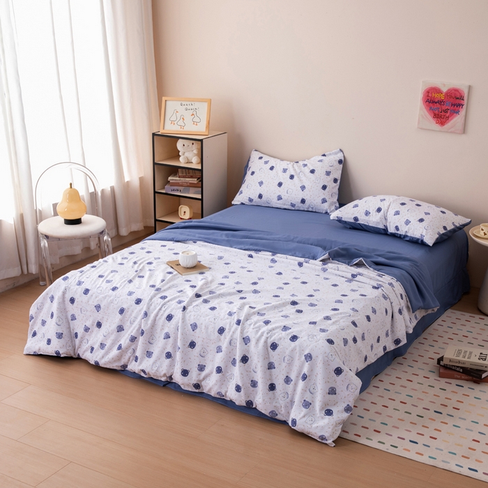 91家纺网 家纺一手货源 找家纺 （总）南北家居 2025新款针织棉双层纱夏被四件套