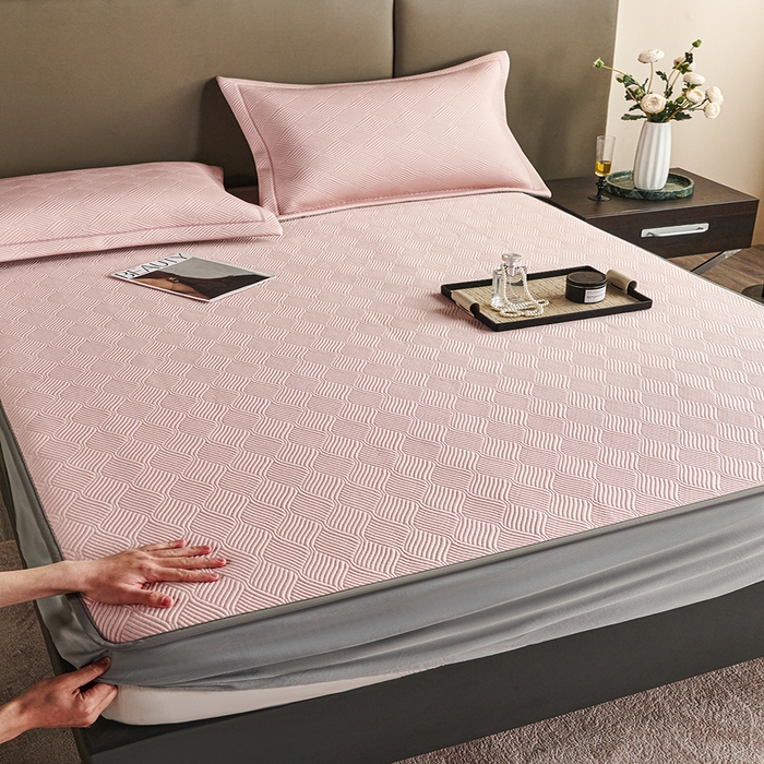 91家纺网 家纺一手货源 找家纺 桂雅居 2025新款高科技冷凝高分子超速凉感软席三件套 樱花粉