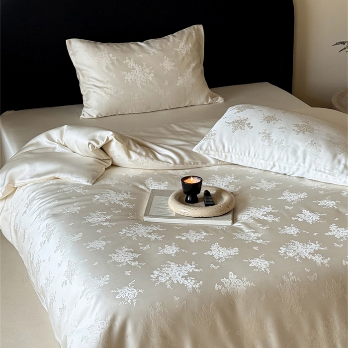 91家纺网 家纺一手货源 找家纺 FORTWO2025新款60支兰精天丝浮雕提花四件套		 仙本娜