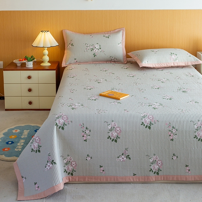 91家纺网 家纺一手货源 找家纺 晨晨家纺2025新款双面全棉夏被四件套 寻芳