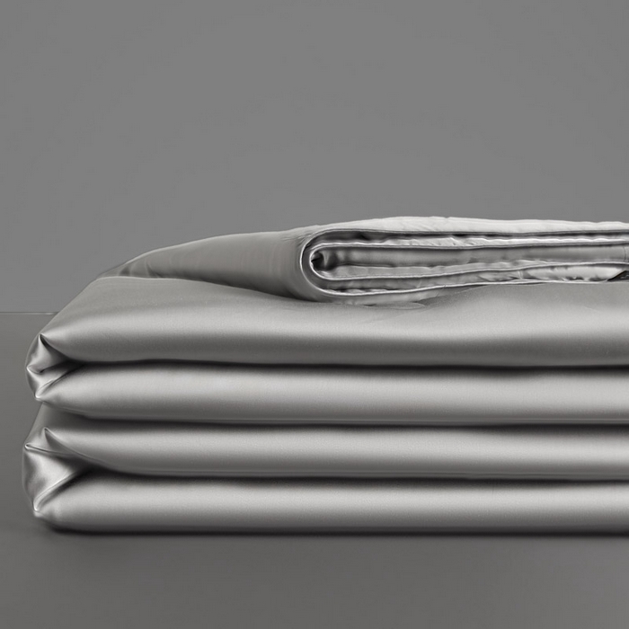 91家纺网 家纺一手货源 找家纺 AB家纺2025新品A类莱赛尔双拼50天丝空调夏被四件套 烟灰-摩登灰