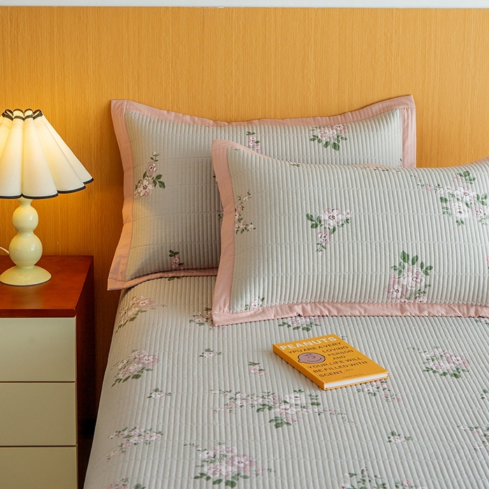 91家纺网 家纺一手货源 找家纺 晨晨家纺2025新款双面全棉床盖款三件套 寻芳