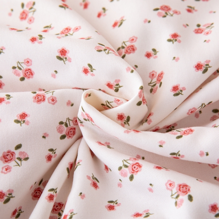 91家纺网 家纺一手货源 找家纺 南北家居 2025新款针织棉双层纱夏被四件套 粉色小花