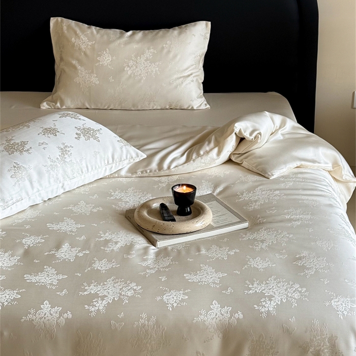 91家纺网 家纺一手货源 找家纺 FORTWO2025新款60支兰精天丝浮雕提花四件套		 仙本娜