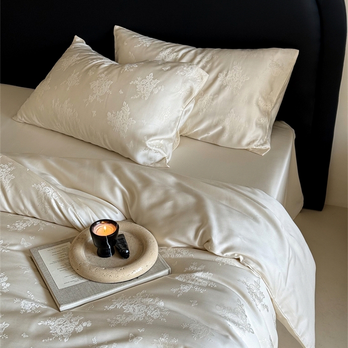 91家纺网 家纺一手货源 找家纺 FORTWO2025新款60支兰精天丝浮雕提花四件套		 仙本娜