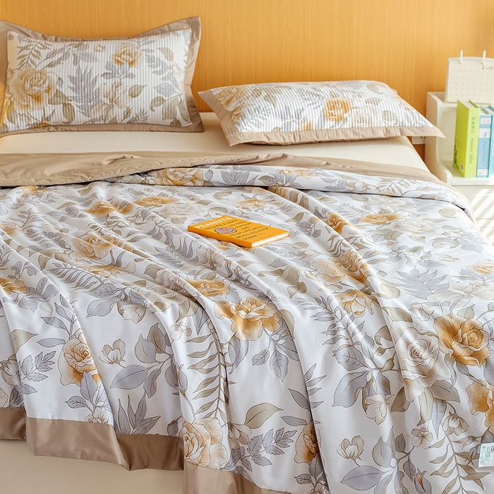 91家纺网 家纺一手货源 找家纺 晨晨家纺2025新款双面全棉床盖款三件套 春日繁花