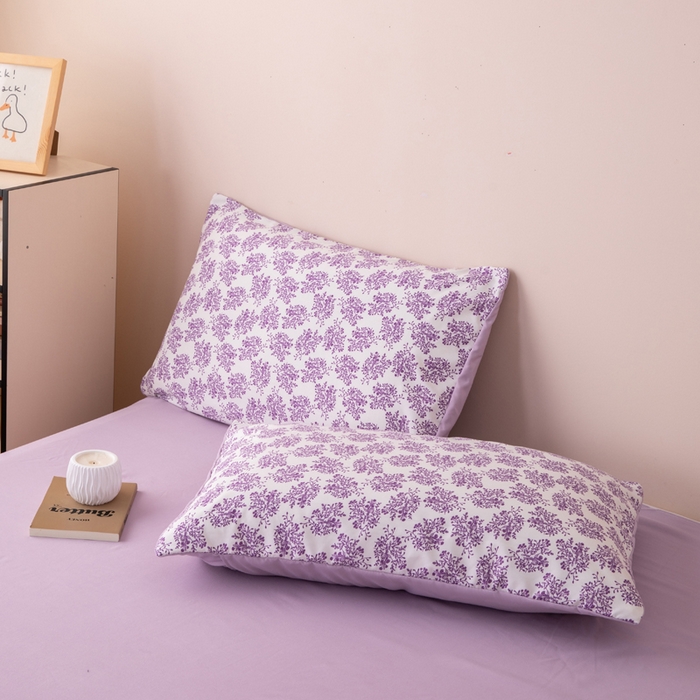 91家纺网 家纺一手货源 找家纺 南北家居 2025新款针织棉双层纱夏被四件套 幻紫蝶影