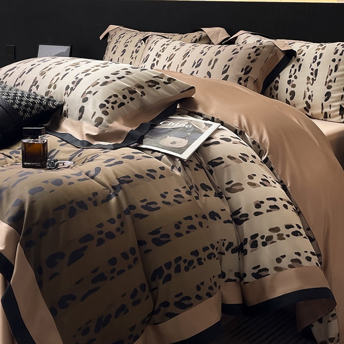 91家纺网 家纺一手货源 找家纺 爱妮菲2025新款高端轻奢新品A类100支天丝棉夹棉床盖床笠四件套全棉纯棉床单加厚高端数码印花长绒棉床上用品 伊素