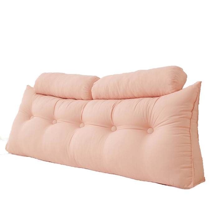 91家纺网 家纺一手货源 找家纺 2025新款高级感床头大靠垫三角床上靠枕护腰榻榻米靠背浅粉沙发软包拆洗 浅粉