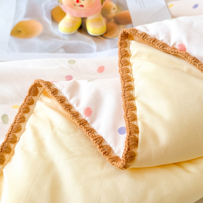 91家纺网 家纺一手货源 找家纺 熙宴家纺 2025新款A类水洗双层纱100%新疆棉花印花夏被空调被夏凉被 五彩波点