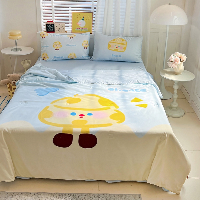 91家纺网 家纺一手货源 找家纺 （总）海岛哥哥 2025新款A类平网大版云朵棉嵌绳边单夏被