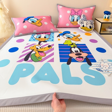 典曼家纺 2025春夏新款A类凉感冰丝迪士尼凉席席子 可爱家族