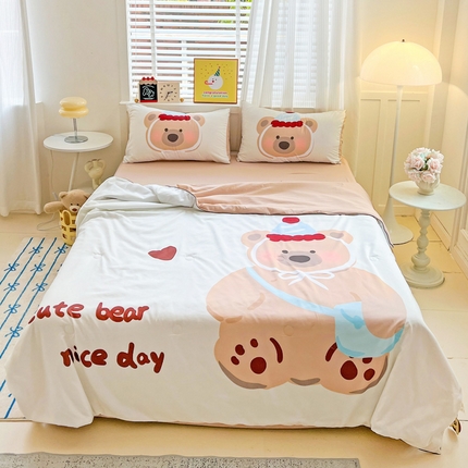 91家纺网 家纺一手货源 找家纺 （总）海岛哥哥 2025新款A类平网大版云朵棉嵌绳边单夏被