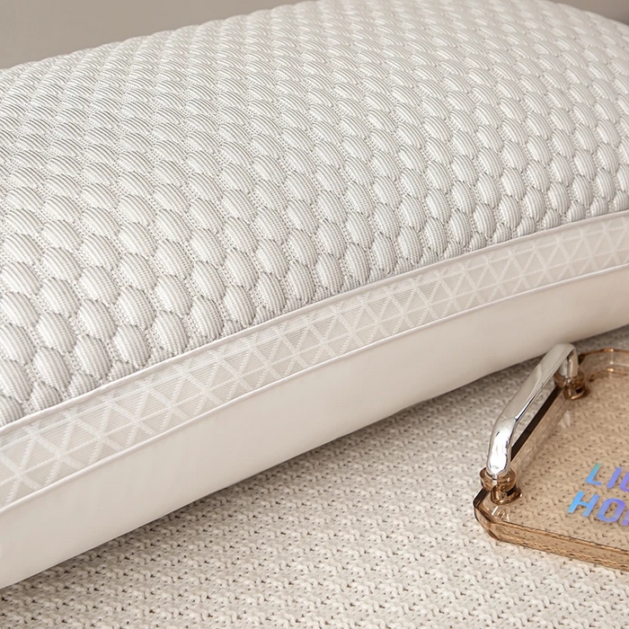 91家纺网 家纺一手货源 找家纺 亦帆枕芯  2025新款夏季凉感豆豆冰丝枕透气网边立体枕头枕芯 灰色低枕一只