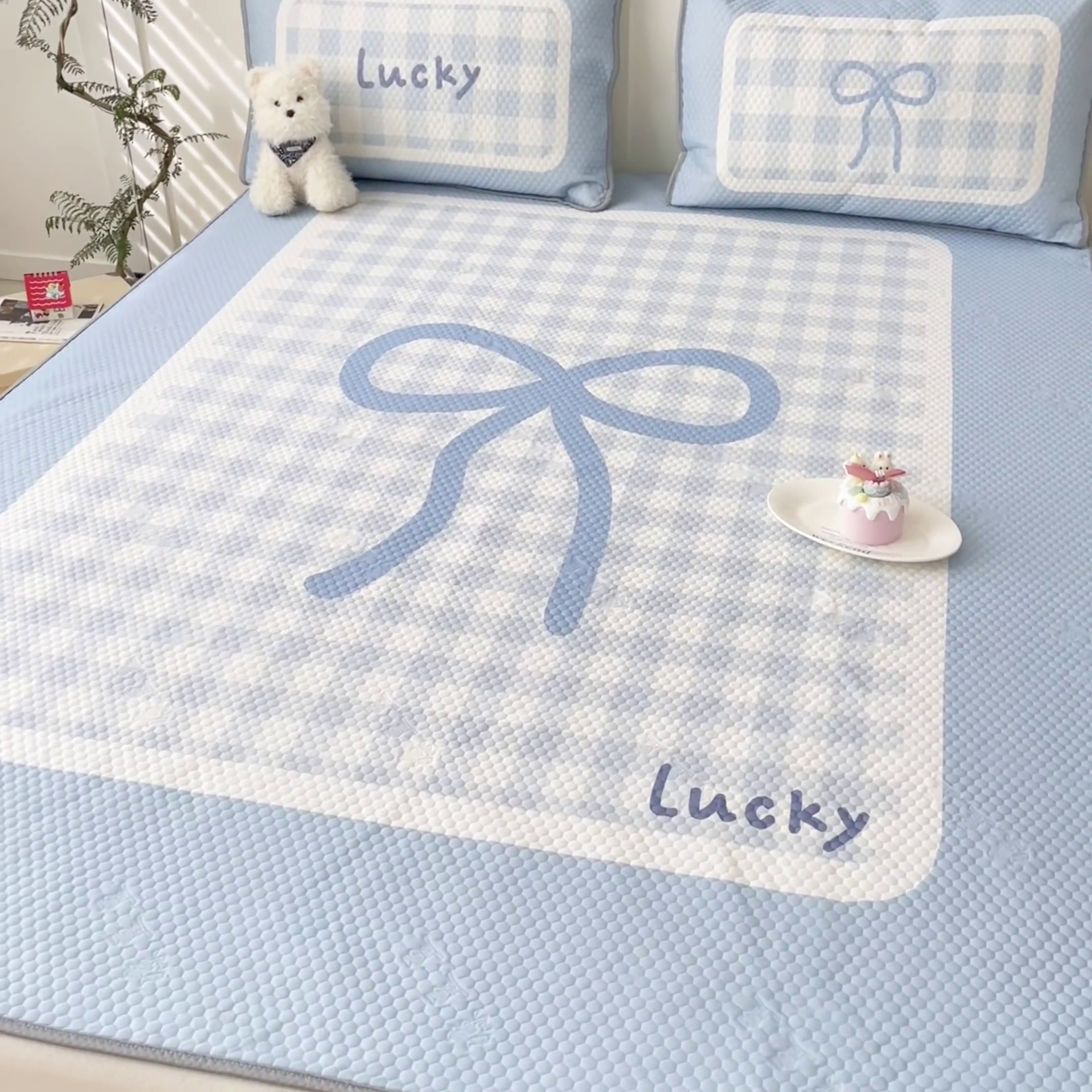 91家纺网 家纺一手货源 找家纺 川悦生活 2025新款大版冰豆豆凉豆豆凉席 达妮夏日