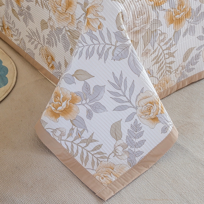 91家纺网 家纺一手货源 找家纺 晨晨家纺2025新款双面全棉床盖款三件套 春日繁花