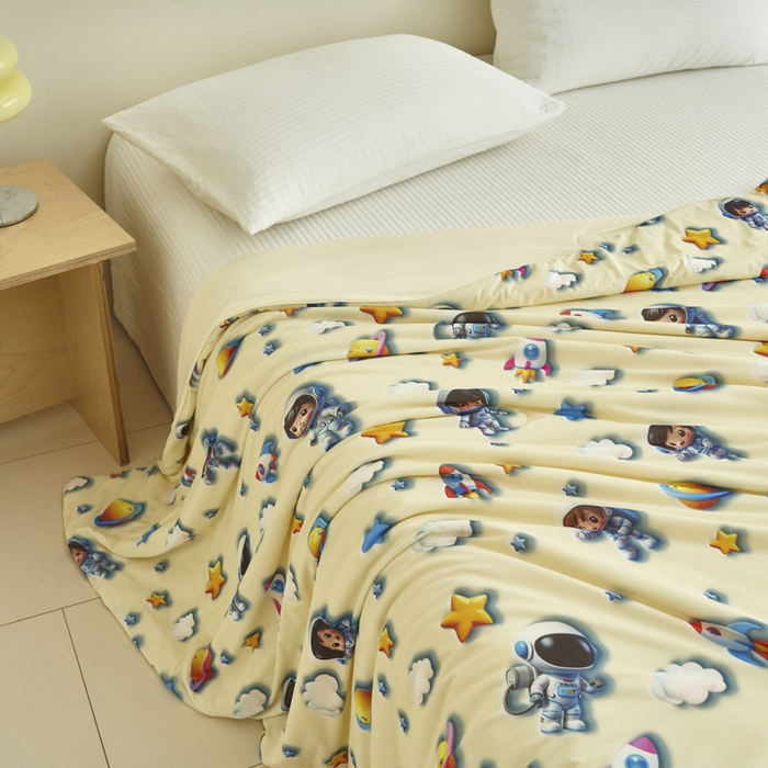 91家纺网 家纺一手货源 找家纺 子由家居 2025新款5D凉感大豆夏被 5D-太空人