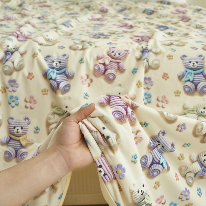 91家纺网 家纺一手货源 找家纺 子由家居 2025新款5D凉感大豆夏被 5D-可爱毛线熊