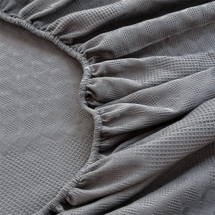 91家纺网 家纺一手货源 找家纺 曼町家居 2025新款全棉华夫格床笠 烟灰