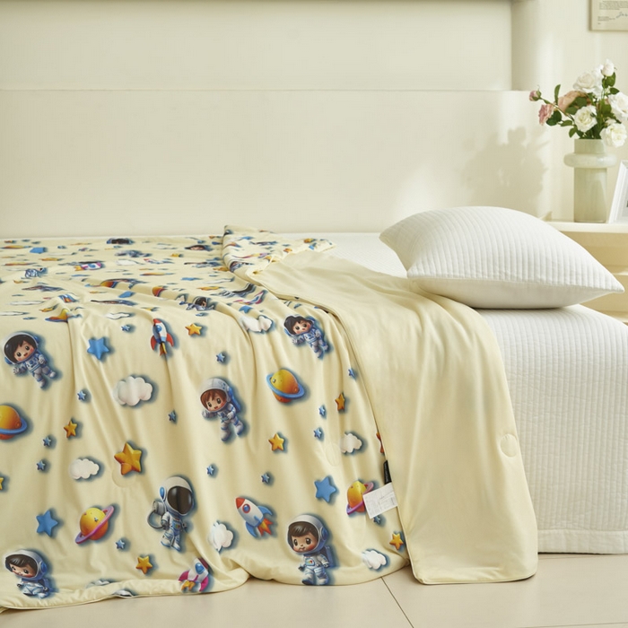 91家纺网 家纺一手货源 找家纺 子由家居 2025新款5D凉感大豆夏被 5D-太空人