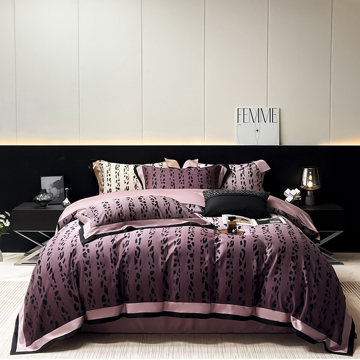 91家纺网 家纺一手货源 找家纺 爱妮菲2025新款高端轻奢A类母婴级天丝棉印花四件套纯棉全棉高端夏季丝滑裸睡长绒棉被套真丝床上用品   雨棠