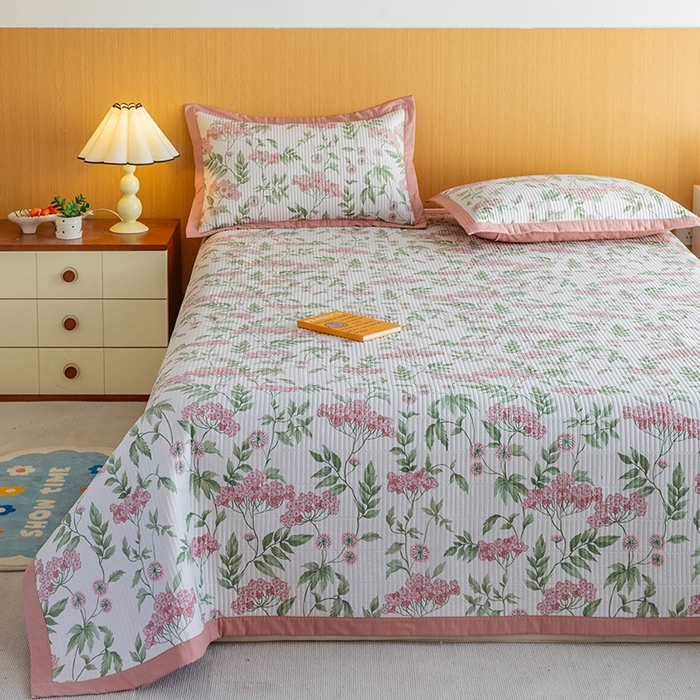 91家纺网 家纺一手货源 找家纺 晨晨家纺2025新款双面全棉夏被四件套 萱梦