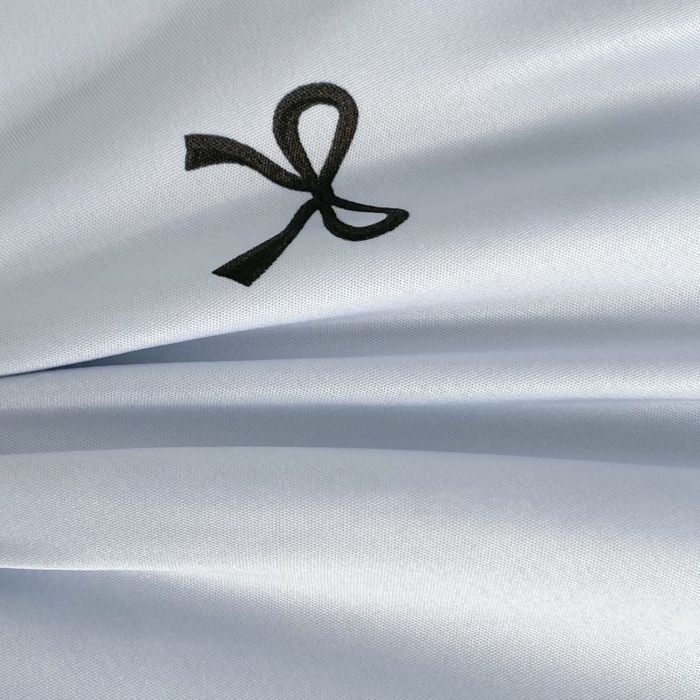 91家纺网 家纺一手货源 找家纺 绣女坊  2025新款水洗天丝夏被四件套 蓝色蝴蝶结