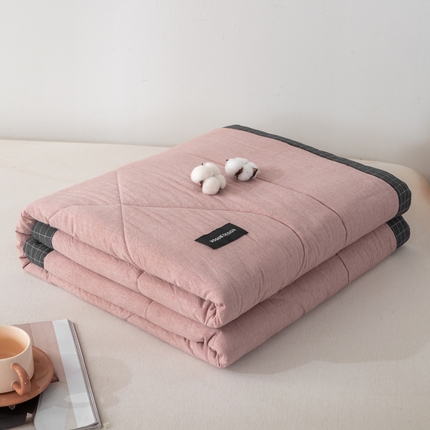 91家纺网 家纺一手货源 找家纺 恋人优选 2025新款A类全棉色织水洗棉棉花夏被背芯 豆沙+深灰