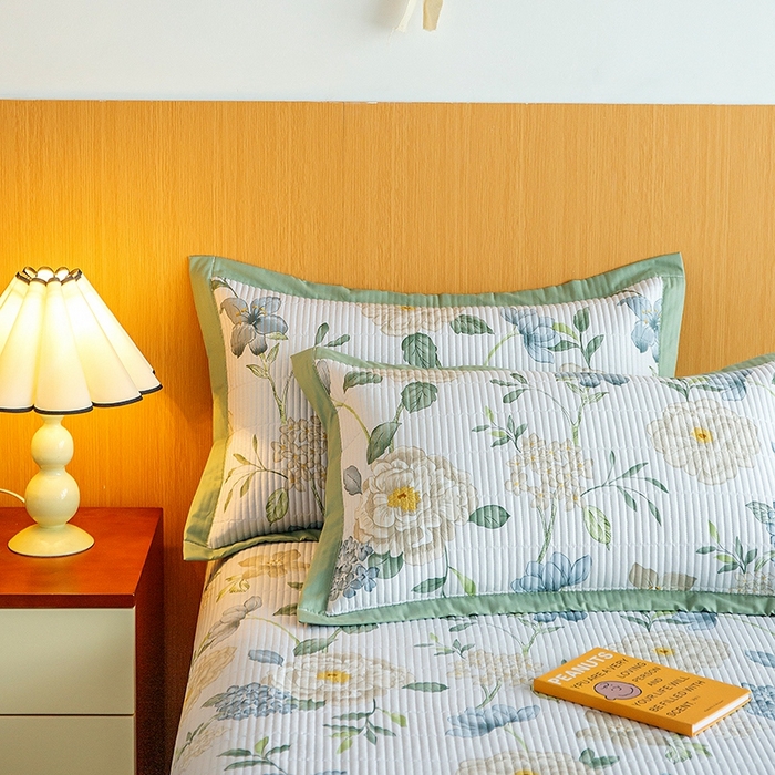 91家纺网 家纺一手货源 找家纺 晨晨家纺2025新款双面全棉夏被四件套 清新悦语