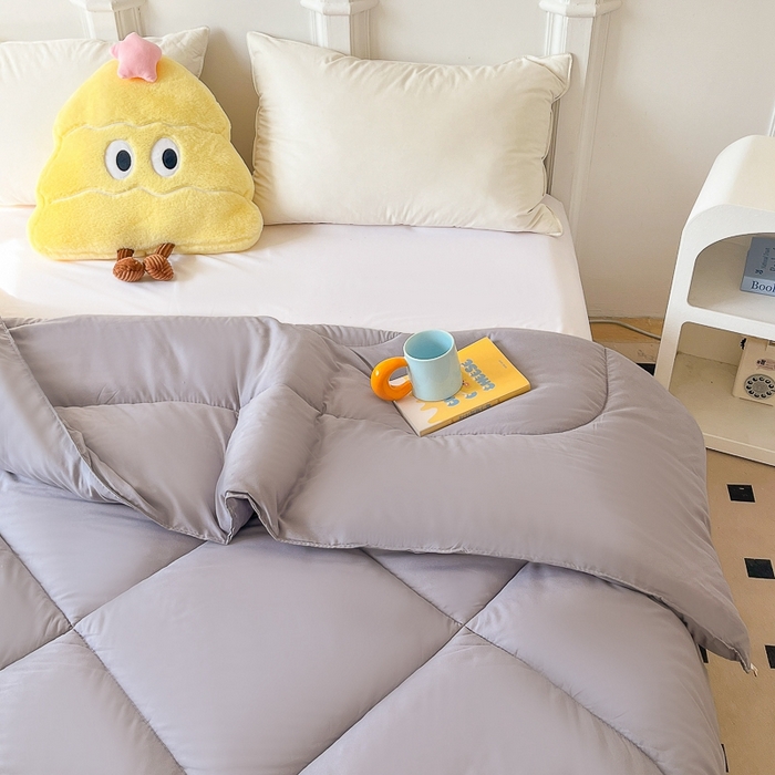 91家纺网 家纺一手货源 找家纺 百花王2025新款原棉大豆被被子被芯 灰色