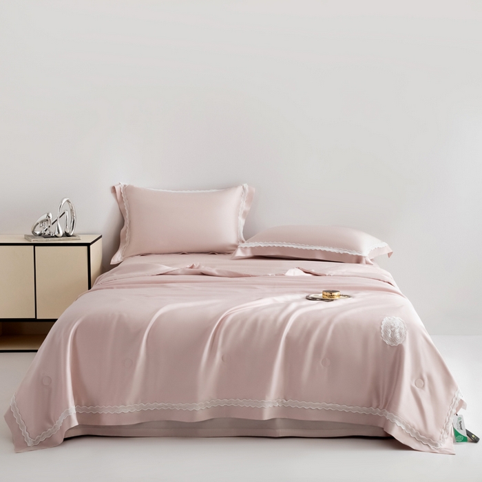 91家纺网 家纺一手货源 找家纺 桂雅居2025新款80支进口莱赛尔双丝夏被-达芙妮 组合图