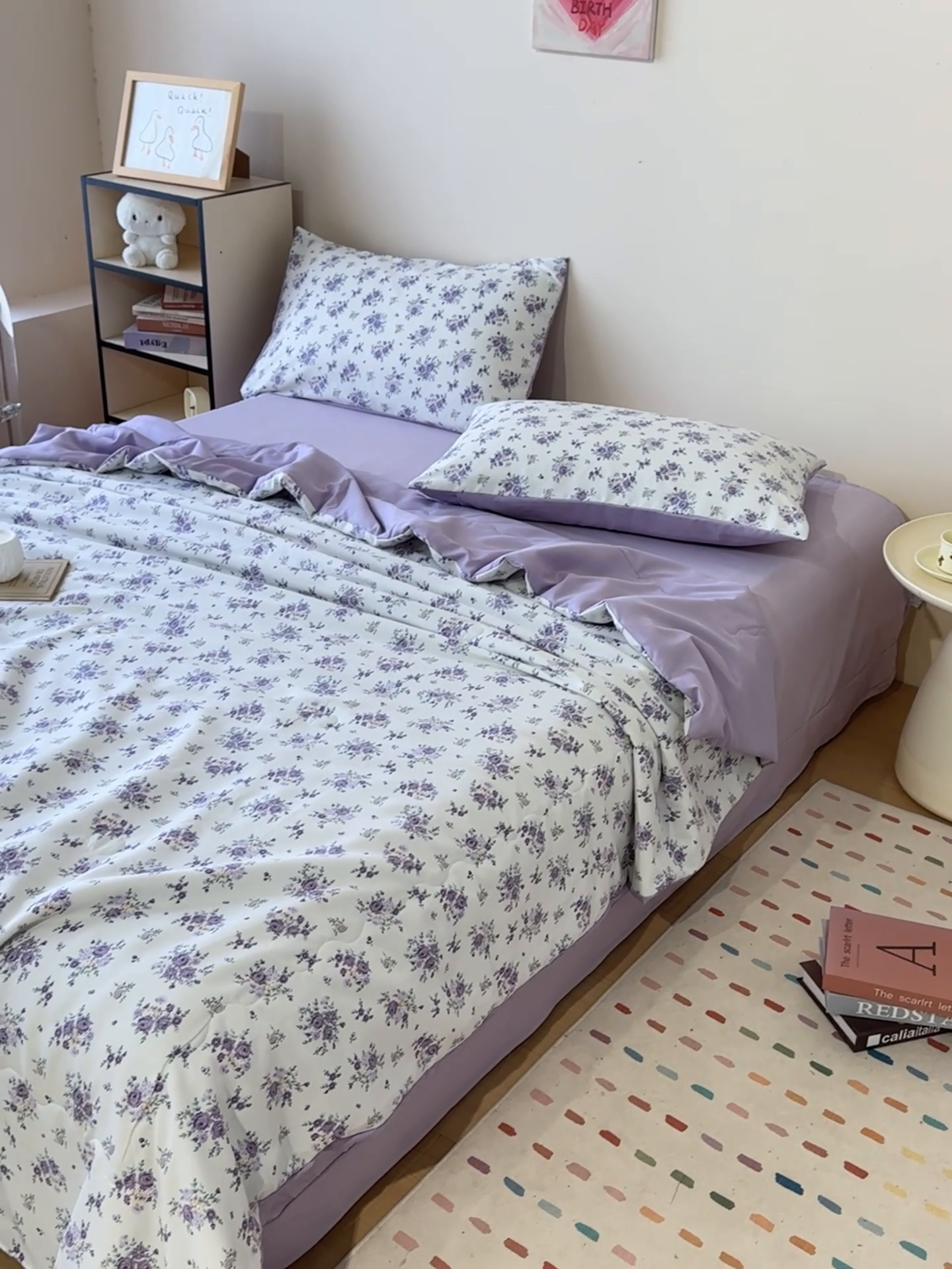 91家纺网 家纺一手货源 找家纺 南北家居 2025新款针织棉双层纱夏被四件套 芬芳物语