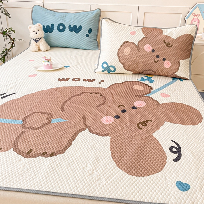 91家纺网 家纺一手货源 找家纺 川悦生活 2025新款大版冰豆豆凉豆豆凉席 表演小狗