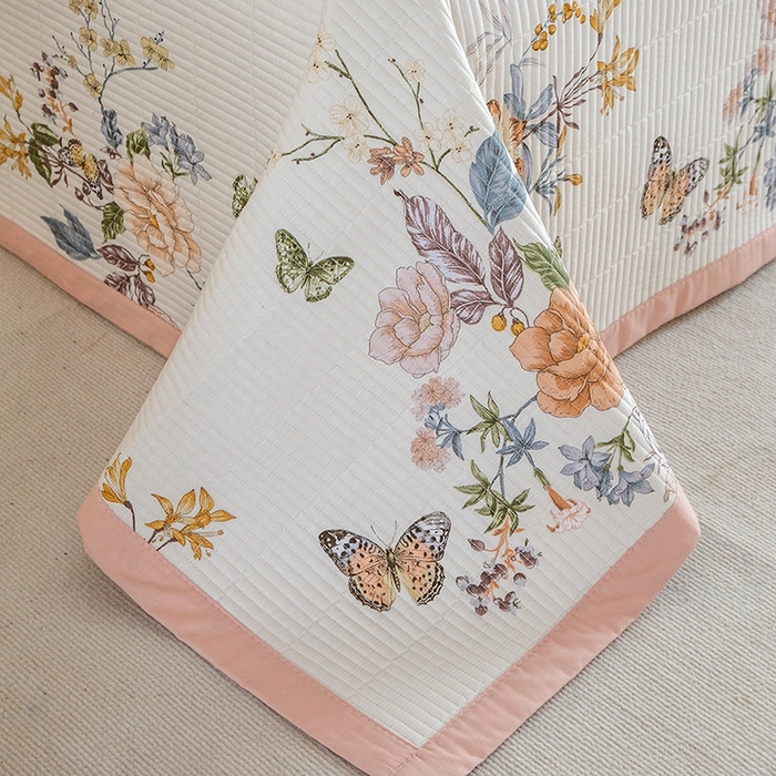 91家纺网 家纺一手货源 找家纺 晨晨家纺2025新款双面全棉夏被四件套 兰芷